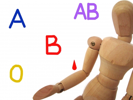 カラフルな文字のABOABと木製人形
